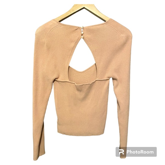 Astr the label Rosa Back Cut Bustier Sweater in color blush - Picture 4 of 6